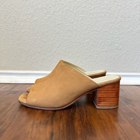 NISOLO Open-Toe Paloma Mules Heeled Sandals in Sand - Picture 1 of 14